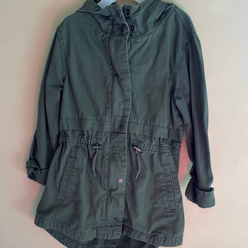 Kids Army Green Hooded Jacket